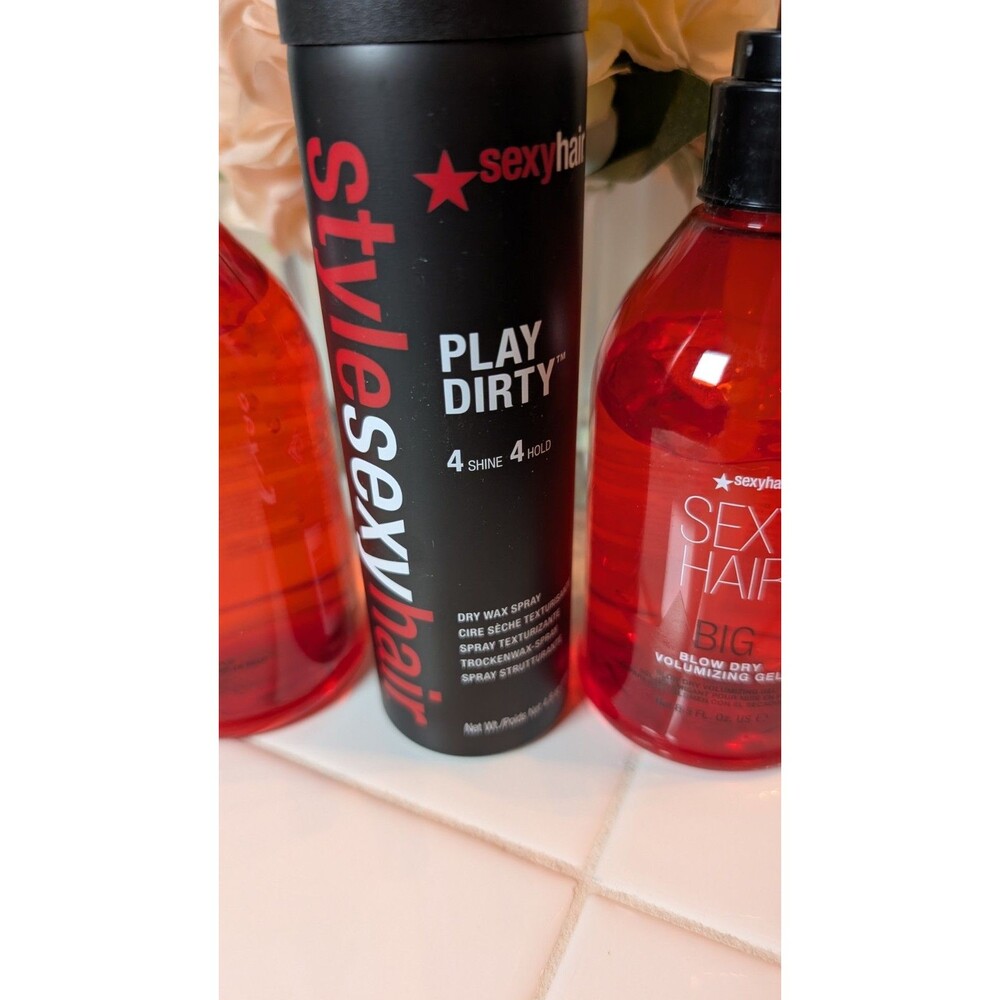 SexyHair 3pc Bundle: Play Dirty Spray & 2 Blow Dry Gels (1 New, 1 Partial) - Picture 5 of 7
